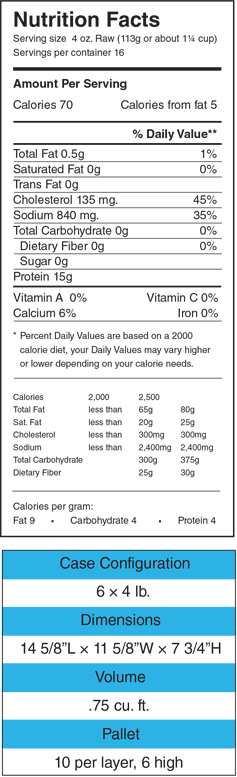Apanie White Nutritional Info