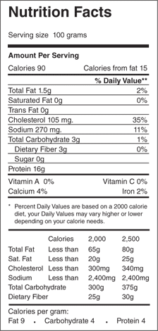Diamond's  Nutritional Info
