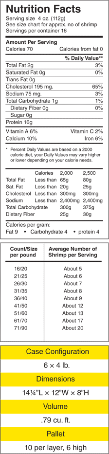 Harvest White Nutritional Info