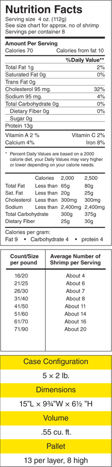 Harvest White Nutritional Info